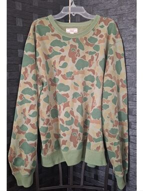 J Crew - Wallace And Barnes | Green Camoflauge Crewneck Sweatshirt - Men's